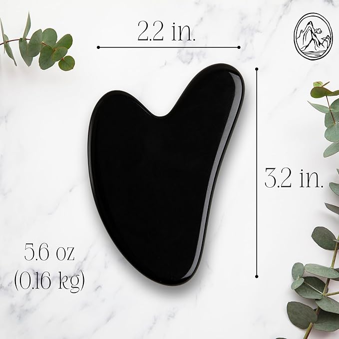 Mount Lai -The Black Obsidian Gua Sha Facial Lifting Tool | Face Sculpting Tool for Skin Care | Guasha Tool for Face and Body | Facial Massage Tools to Relieve Muscle Tension and Reduce Puffiness