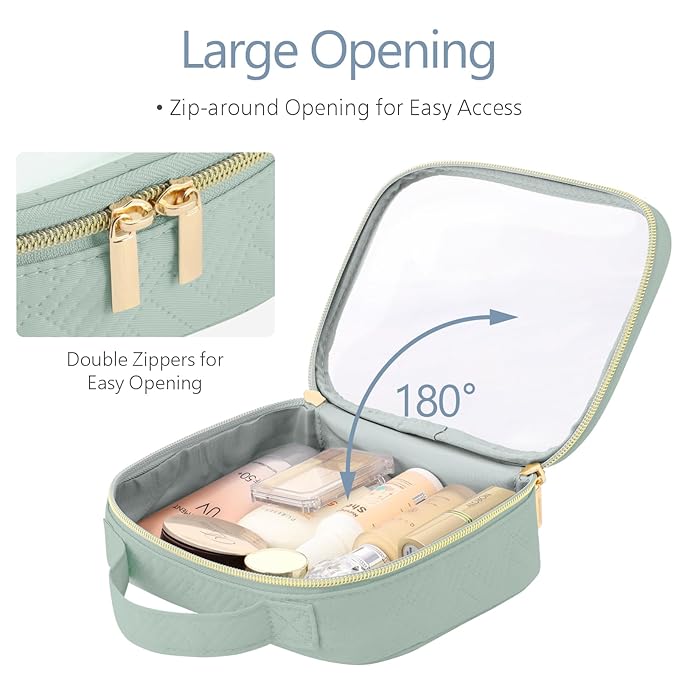 PACKISM TSA Approved Toiletry Bag- Clear Makeup Bag Travel, 2 Pack Green