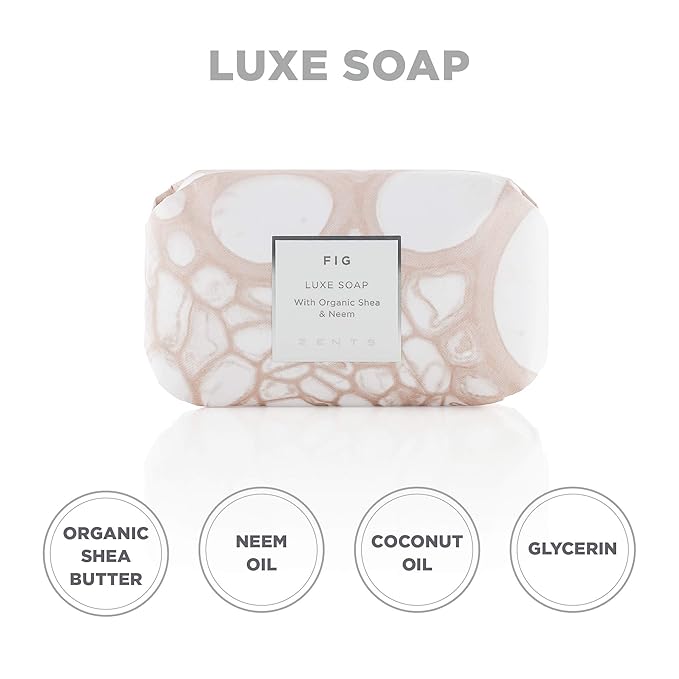 Zents Triple-Milled Luxe Bar Soap (Fig Fragrance) 5.7 oz