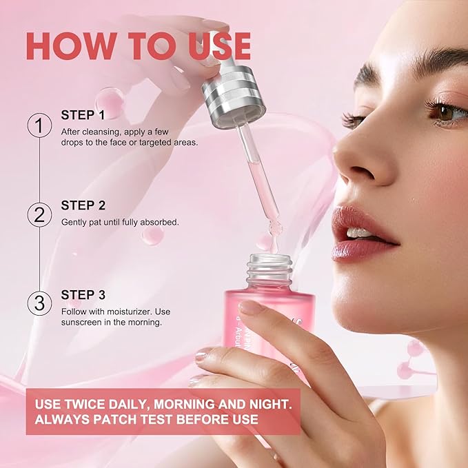 Pink PDRN Peptide Serum – Salmon DNA 10,320ppm with 12 Peptides & Niacinamide for Skin Repair, Hydration & Firming