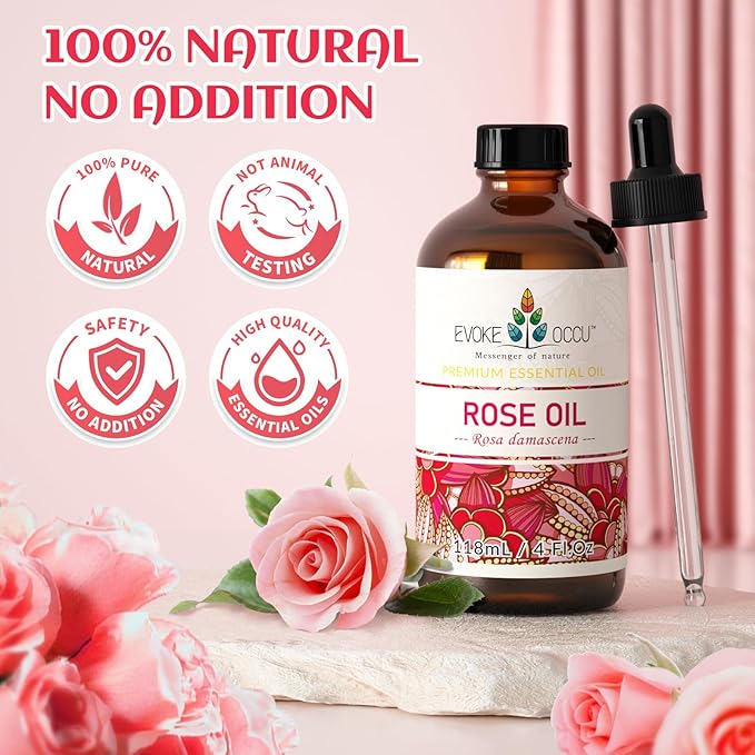 EVOKE OCCU Rose Essential Oil for Skin, Body Care & Perfume for Women