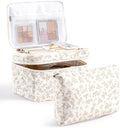HBselect 2Pcs Travel Makeup Bag Large Quilted Cosmetic Bag Make up Bag