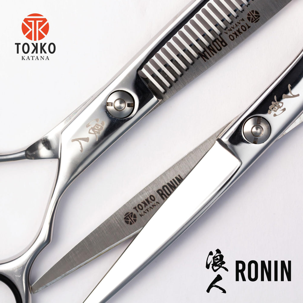 Ronin Hair Cutting Shears Set by Tokko Katana, Professional Scissor Kit, 6.5" Sharp Stainless Steel Regular & Thinning Haircut, Grooming Scissors for Barber, Hairdresser, Salon Professional, & DIY