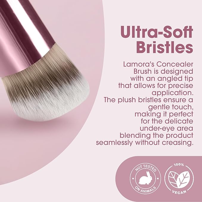 Lamora Concealer Makeup Brush - Small Angled Under Eye Nose Contour Brush
