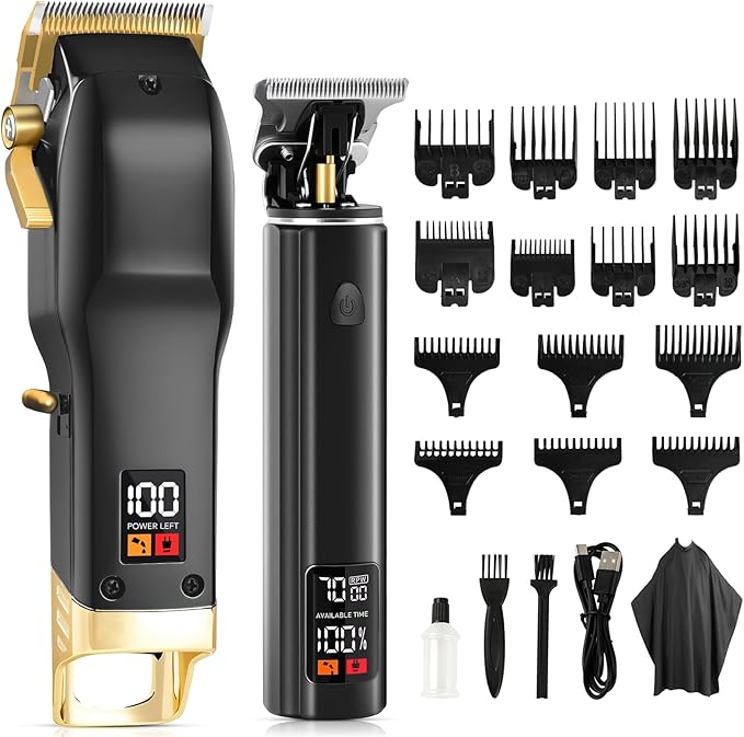 YOGINGO Professional Hair Clippers for Men, Barber Hair Cutting Kit Cordless, Rechargeable Grooming Set Gifts for Men