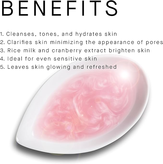 ARCONA Cranberry Toner – Vegan Milky Toner for Face | Brightening & Hydrating Rice Toner for Face | Phyto-Nutrients & Essential Fatty Acids, 4 fl oz.