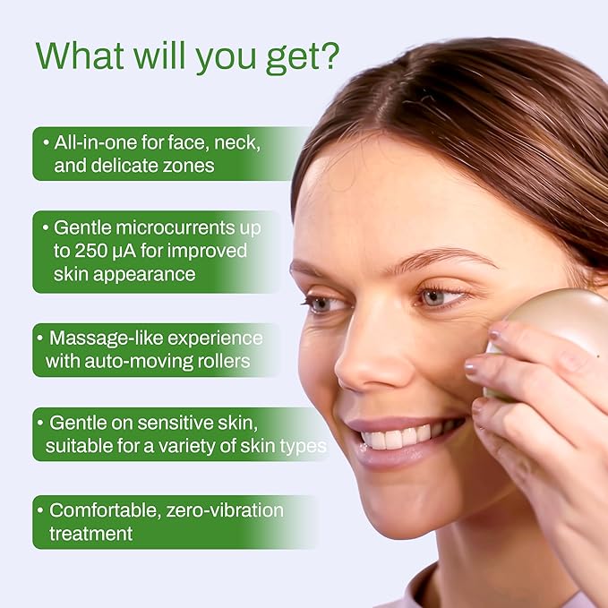 DEZALON Face Massager Tool, Eye and Neck Massager, Face Roller, Beauty Tools for Relaxing Facial Massage and Skin Care Routine, Gold