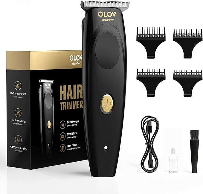 OLOV barber Hair Trimmer for Men, Cordless T-Blade Beard Trimmer, Professional Rechargeable Hair Clippers for Hair Cutting