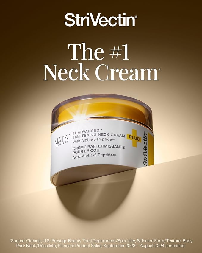 StriVectin Tighten and Lift Advanced Neck Cream PLUS with Alpha-3 Peptides for Neck and Décolleté, Smoothing Look of Wrinkles and Fine Lines, Improves Crepey Skin and Vertical Lines, 1.7 Ounce