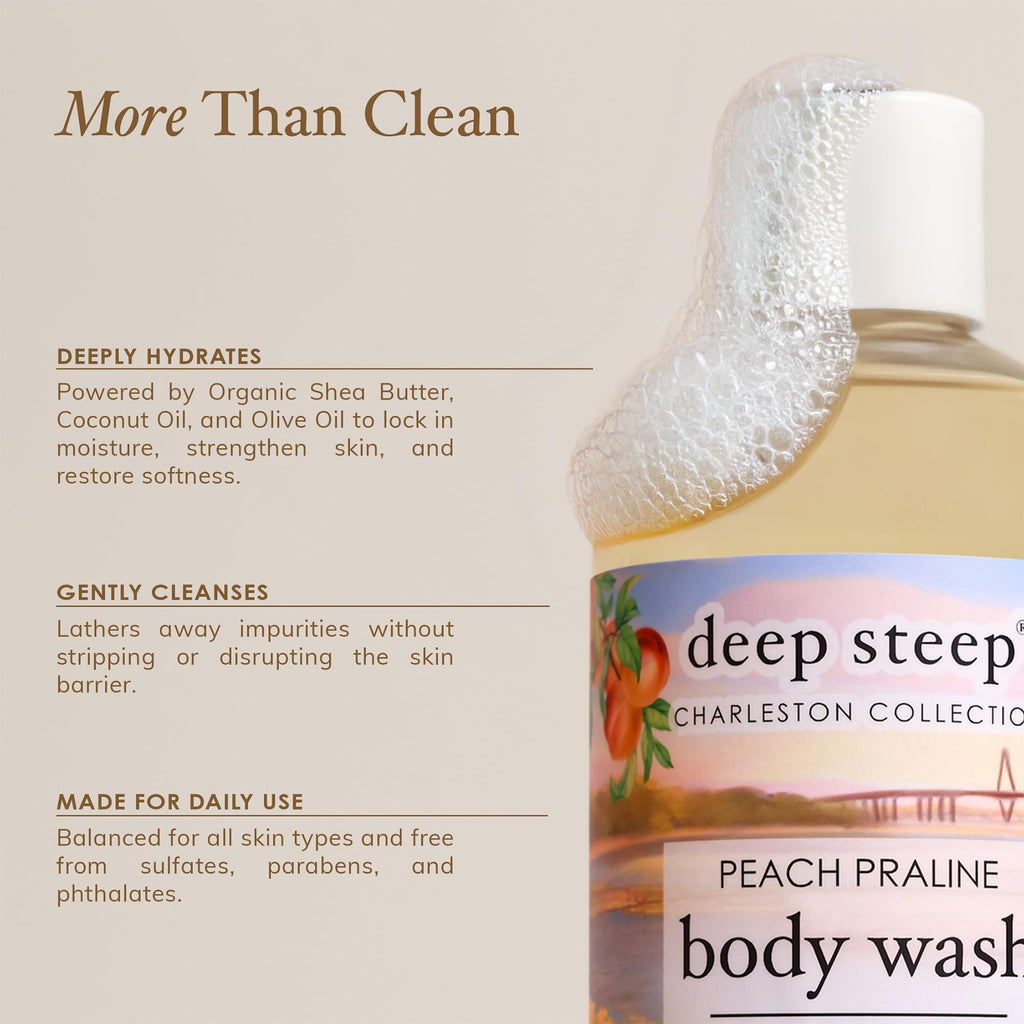Deep Steep Raspberry Merlot Body Wash, Hydrating Shower Gel with Hyaluronic Acid & Shea Butter for Sensitive Skin, Bodywash for Women & Men, 17 Fl Oz, 1-Pack