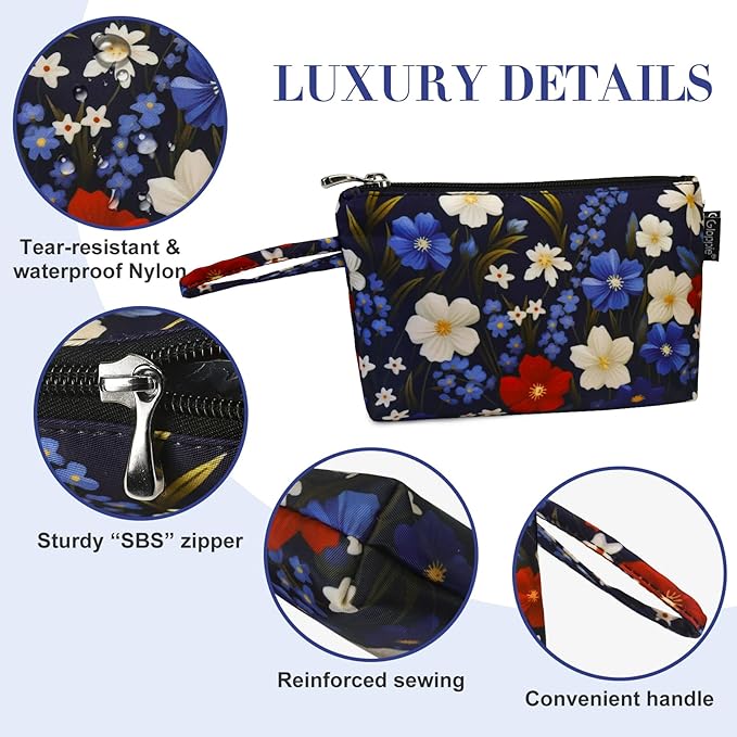 Gloppie Makeup Bag Small Cosmetic Bag for Purse Make up Pouch for Women