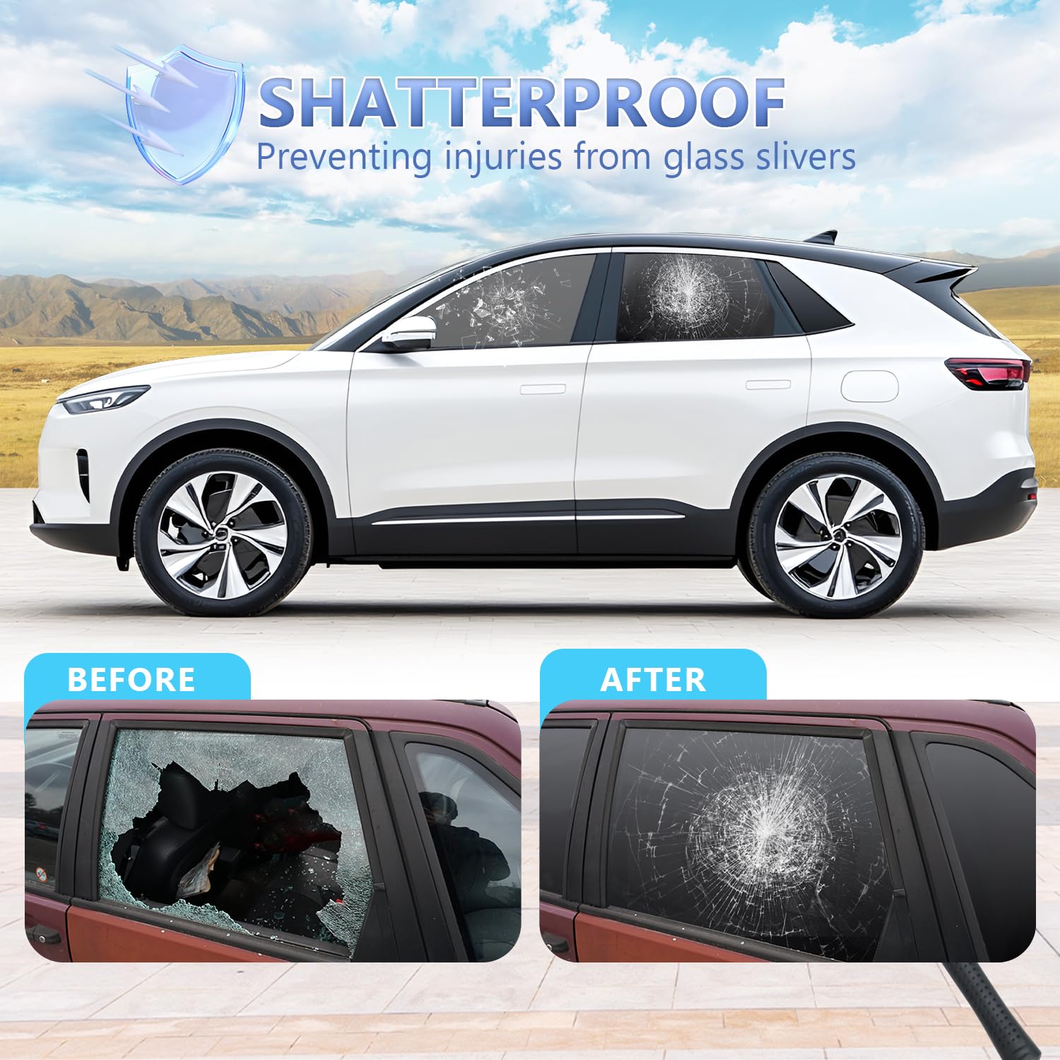 TOYOCO Ceramic Car Window Tint Film, 35% VLT, 20" x 20FT Window Privacy Film, No Signal Interference, 99% UV Protection & Scratch-Resistant for Side & Rear Windows, DIY Install