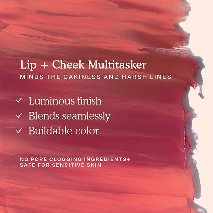 Tower 28 BeachPlease Cream Blush + Tinted Lip Balm - Multi-Use Lip Tint + Dewy Blush for Cheeks With Aloe Vera + Green Tea - Vegan, Non-Comedogenic Makeup for Sensitive Skin - Magic Hour (0.16 oz)