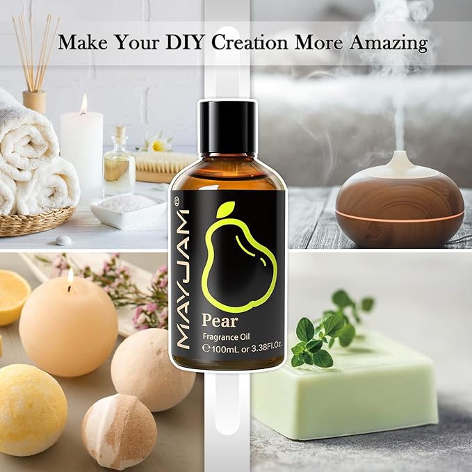 MAYJAM Pear Fragrance Oil for Diffusers for Home, 3.38FL.OZ