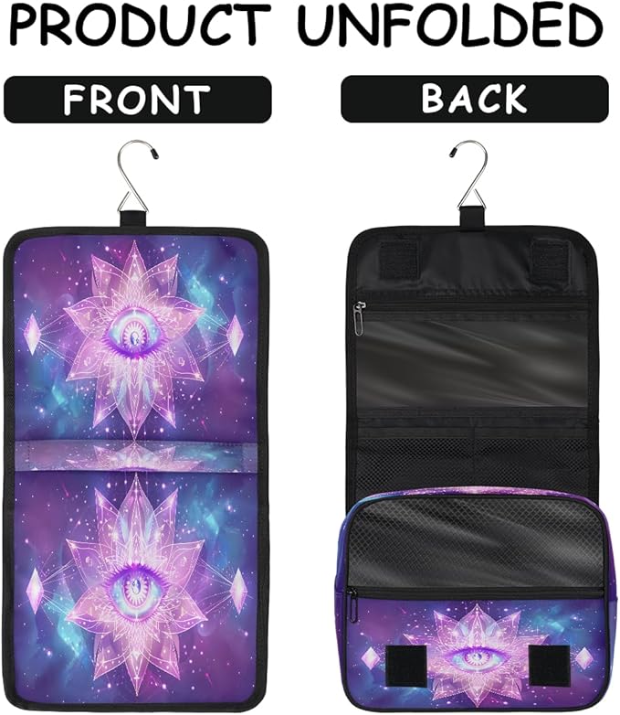 YoYoYuchong Travel Toiletry Bag for Women & Men Galaxy Evil Eye Hanging Cosmetic Organizer Portable Waterproof Makeup Case Make Up Bag with Compartments Travel Essentials for Bathroom Shower
