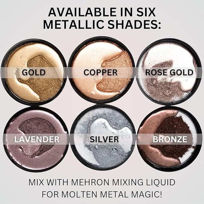 Mehron Makeup Metallic Powder | Metallic Chrome Powder Pigment for Face & Body Paint, Eyeshadow, and Eyeliner.75 oz (21 g) (Bronze)