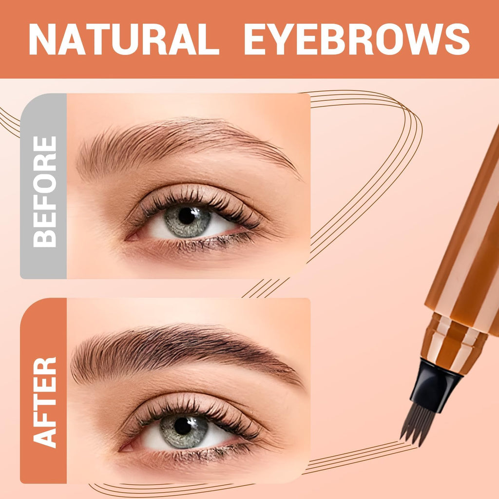Microblading Eyebrow Pencils for Women,2026 Upgraded 3D Waterproof Eyebrow Pen,Long Lasting 4-Tip Brow Pencil, Eye Brow Pen for Natural Brows (Red Brown)