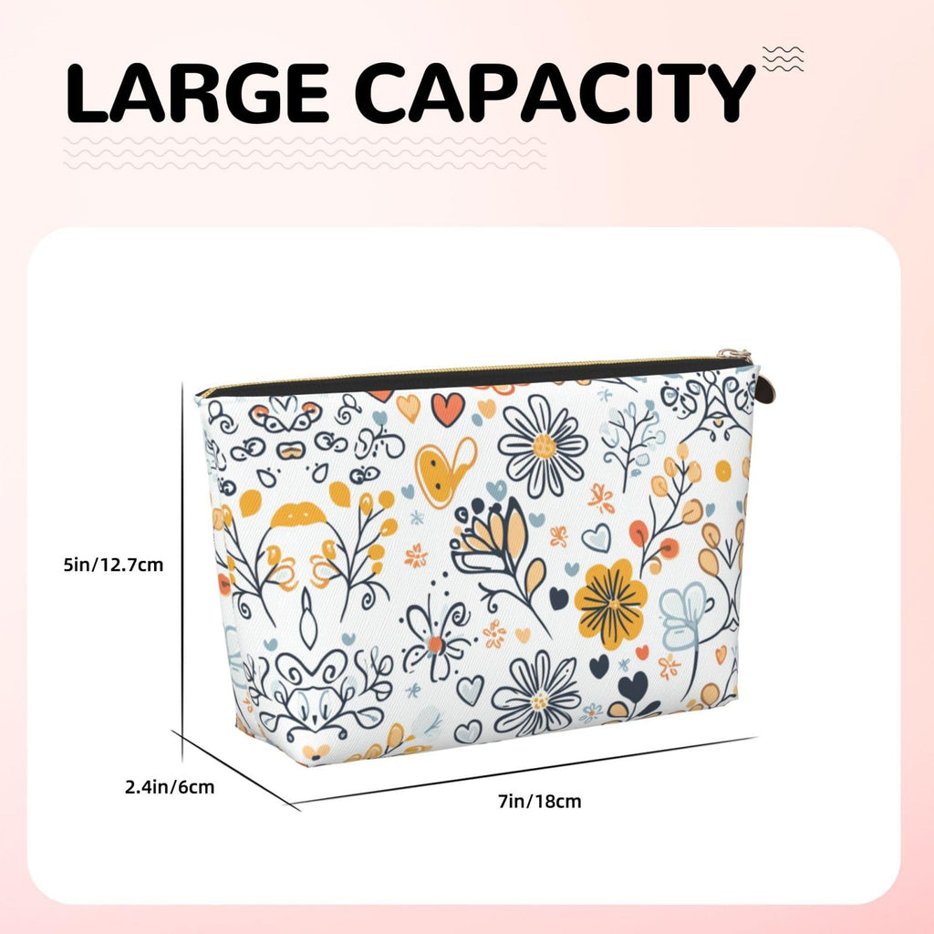 Dultua Mothers Day Gifts Makeup Bag Purse Cosmetic Bag Travel Toiletry Leather Make Up Bags for Mom Wife Women Daughter Boho·Floral