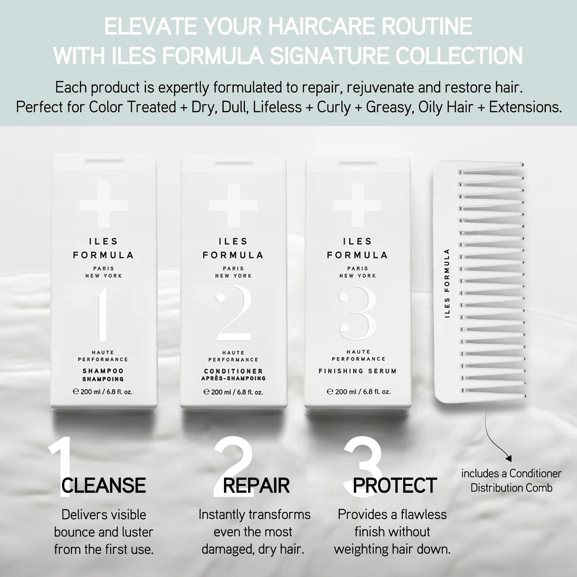 Iles Formula Signature Collection: Shampoo, Conditioner & Finishing Serum