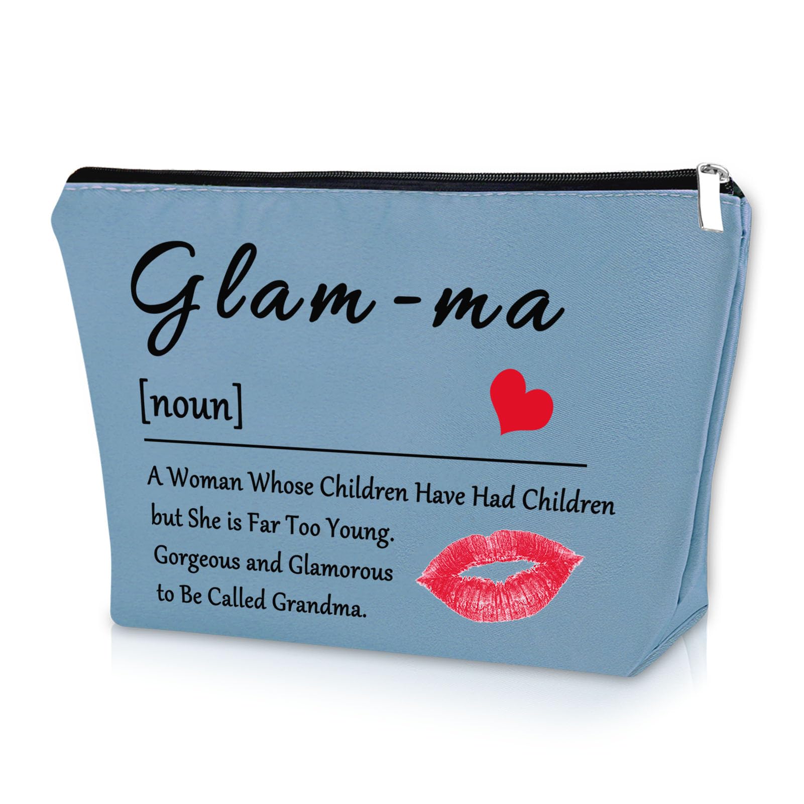 Grandma Gift from Grandchildren Makeup Bag Blue Gifts for Grandma Mother's Day Gifts for Grandma Cosmetic Bag Nana Gifts from Grandkids Grandmother Birthday Gifts from Granddaughter Travel Pouch