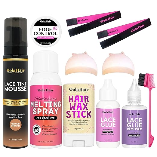 Dolahair Lace Glue Kit Wig Installation Kit & Melting Spray (Medium Brown)