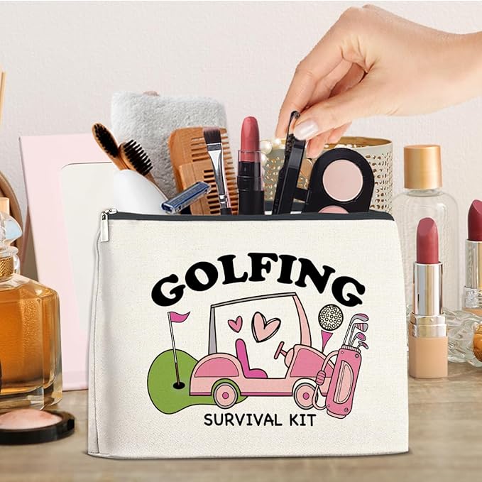 FYDHQSS Golf Gifts Makeup Bag Accessories for Women Golfers Golf Lover