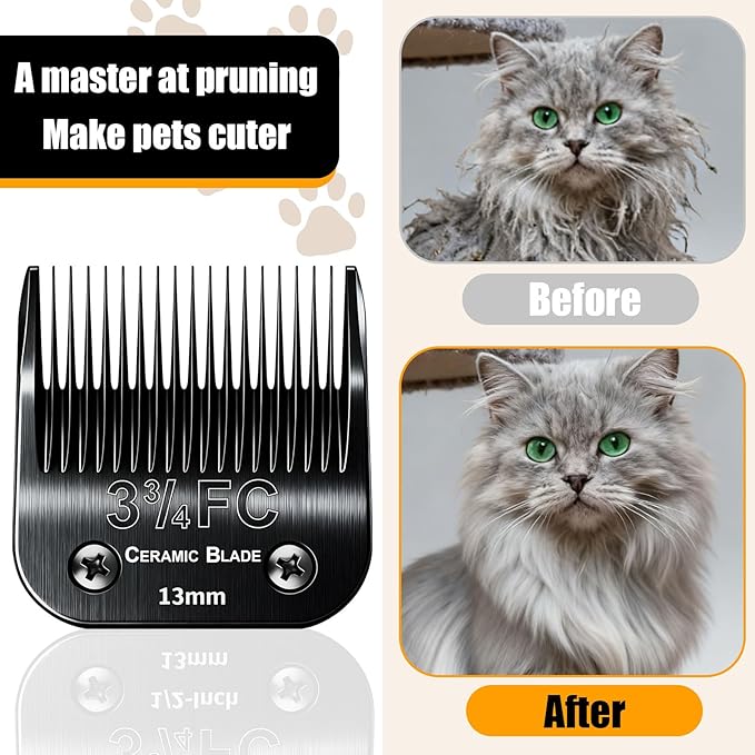 3PCS 3FC Dog Grooming Blades Replacement Compatible with Andis Dog Clippers