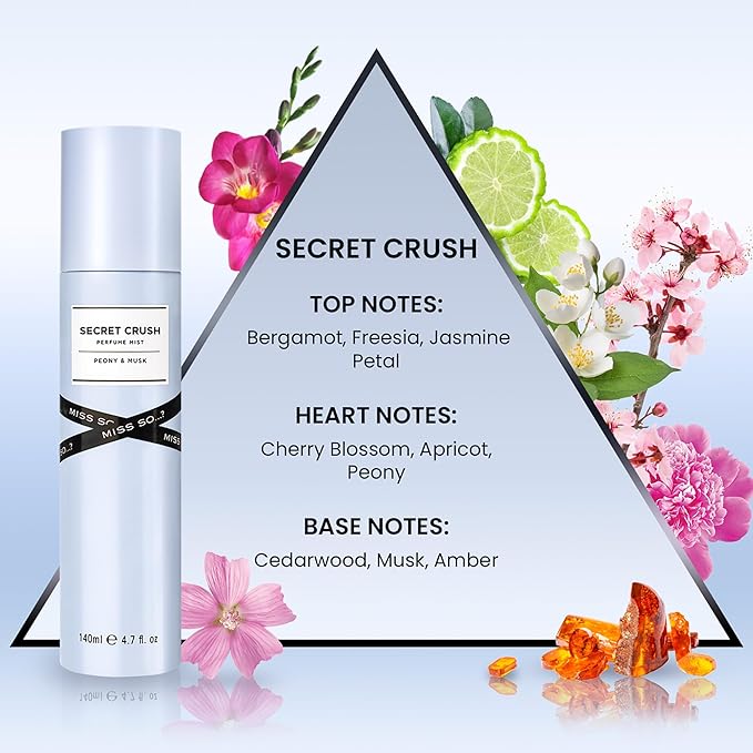 Secret Crush Perfume Mist by So...? - Perfume for Women with Woody, Floral Notes- Great Gifts for Women - Refreshing Body Spray for Women - 4.7 oz