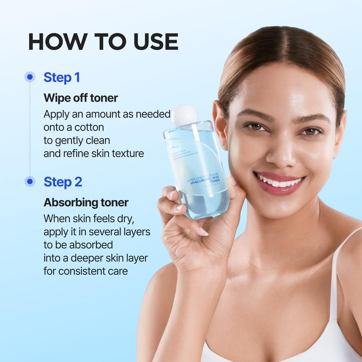 ISNTREE Ultra-Low Molecular Hyaluronic Acid Toner | Korean Hydrating Toner with Hyaluronic Acid | Quick-Absorbing Facial Toner for Deep Hydration, Fragrance-Free, 10.14 fl oz