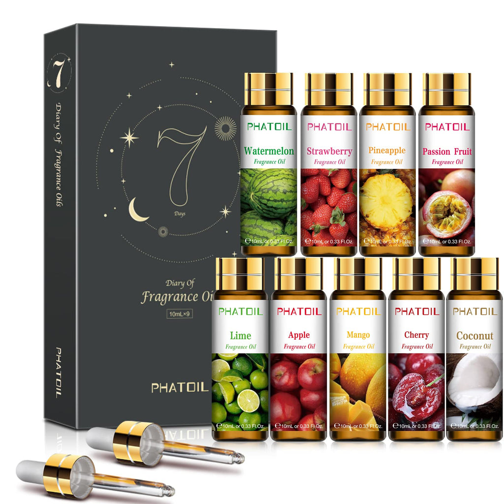 PHATOIL Fruity Fragrance Oil Gift Set for Diffuser, Soap Candle Making