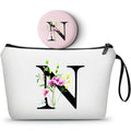 SEAMOON Bride to be Birthday Womens Unique Initial Monogram Gifts for Women Mom Personalized Travel Makeup Cosmetic Bag with Mirror Valentines Mothers Day Christmas Graduation N