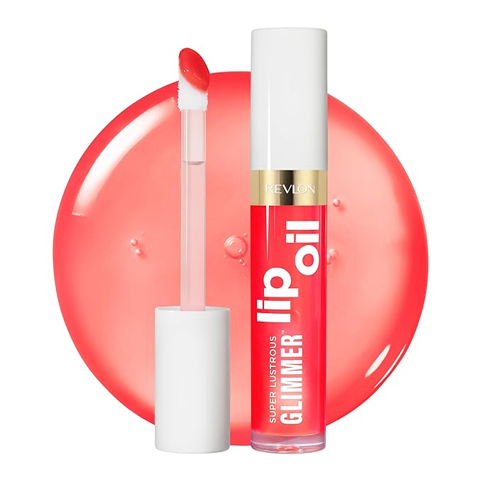 REVLON Super Lustrous Glimmer Lip Oil, 003 Glow Mama, 0.13 fl oz