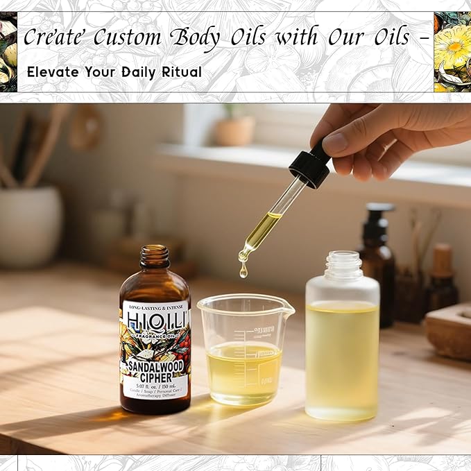 HIQILI Sandalwood Cipher Fragrance Oil for Diffuser,Candle & Soap Craft