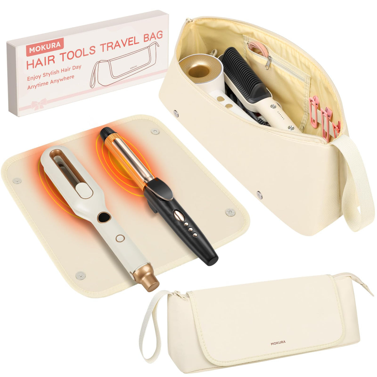 MOKURA Hair Tools Travel Bag Compatible with Shark Flexstyle (Pink Gifts)