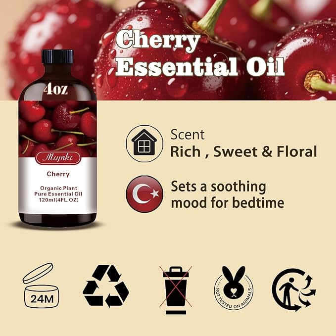 MLYNKL Cherry Essential Oil,Cherry Oil for Diffuser Home,4 fl oz