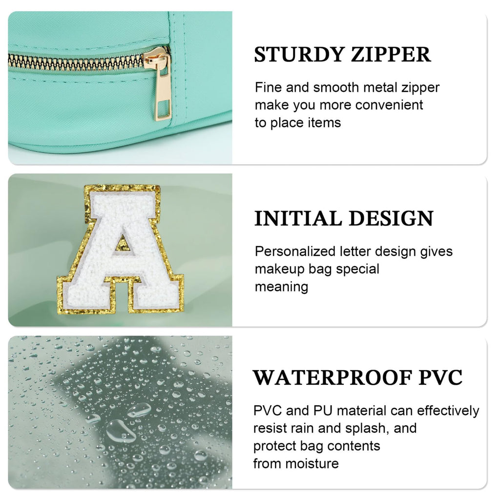 YOOLIFE Initial Clear Makeup Bag | Waterproof Large Makeup Bag | Personalized Travel Beach Toiletry Bag | Car Organizer Essentials for Women Men | Teacher Teen Girls Women Birthday Gifts Blue D