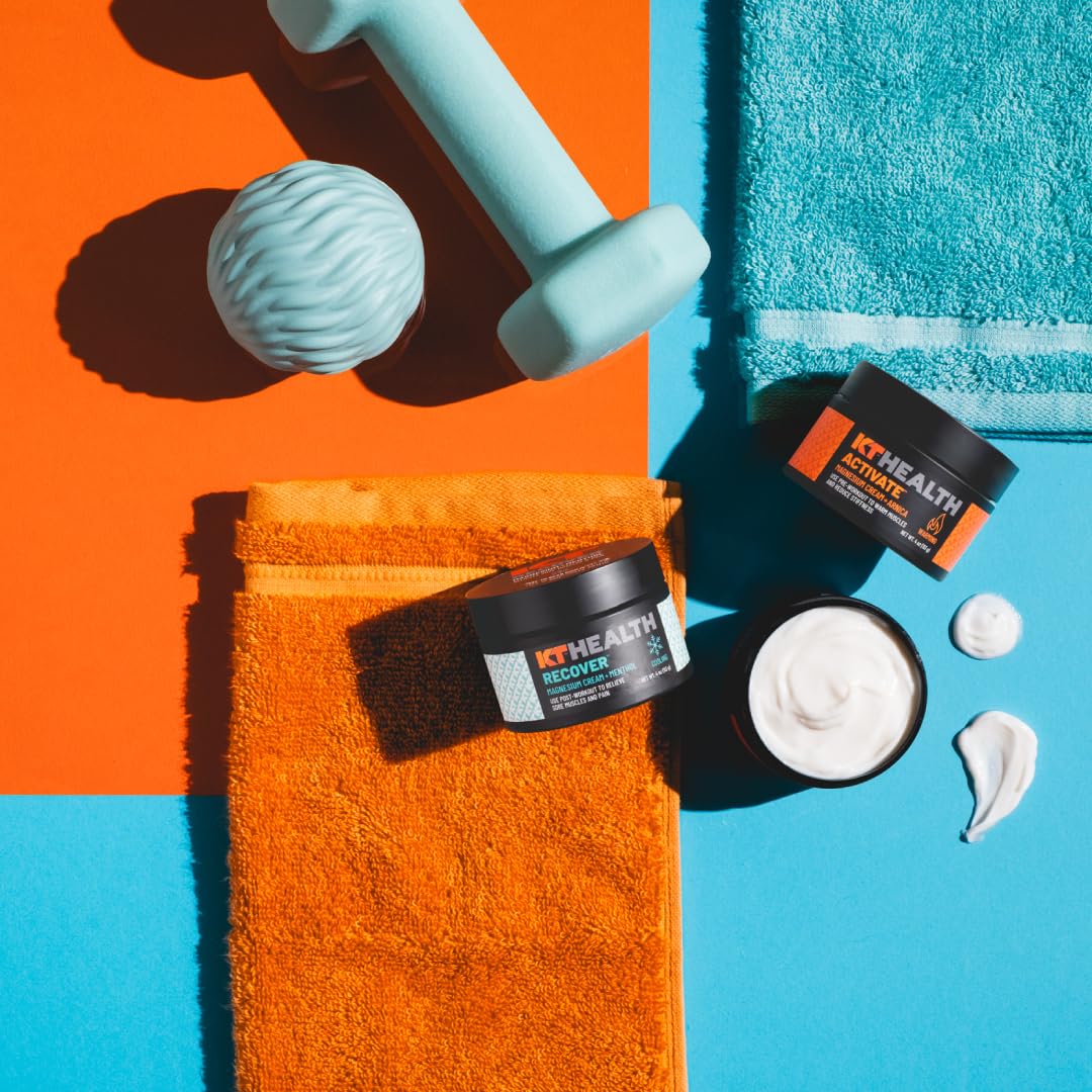 KT Health, Magnesium Cream, Activate - Warms & Loosens Tight Muscles - Use Pre-Workout to Reduce Stiffness