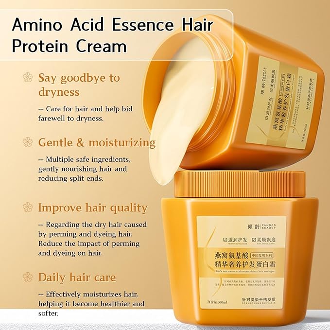 OBRVE Amino Acid Essence Luxury Nourishing Hair Protein Cream, Amino Acid Essence Hair Protein Cream, Birds Nest Amino Acid Hair Care, Amino Acid Hair Repair Cream for Dry Hair