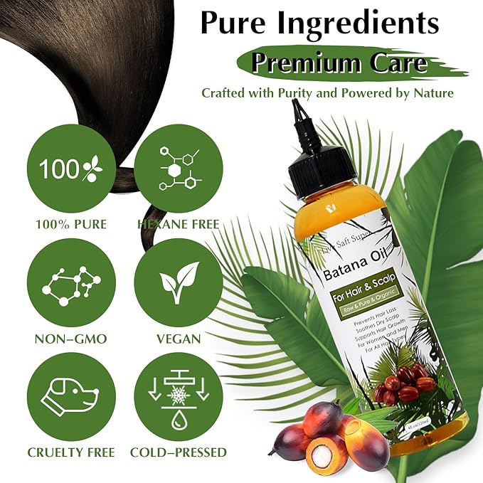 Live Saft Super Batana Oil for Hair Growth - Dr. Sebi 100% Raw Natural Batana Oil, Care for Hair thickness Stronger 4 FL Oz
