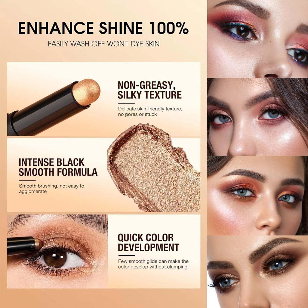 Mefyhtune Mauve Taupe Eyeshadow Stick, Cream Smooth Shimmer Single Eyeshadow Pencil, High Pigmented Eye Shadow Brightener Stick, Hypoallergenic Waterproof Long Lasting Eye Highlighter Stick(10#)