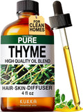 100% Pure Thyme Oil - 4 Fl Oz Thyme Essential Oil for Hair, Skin, Diffuser, Aromatherapy & DIY Soap Making Scent