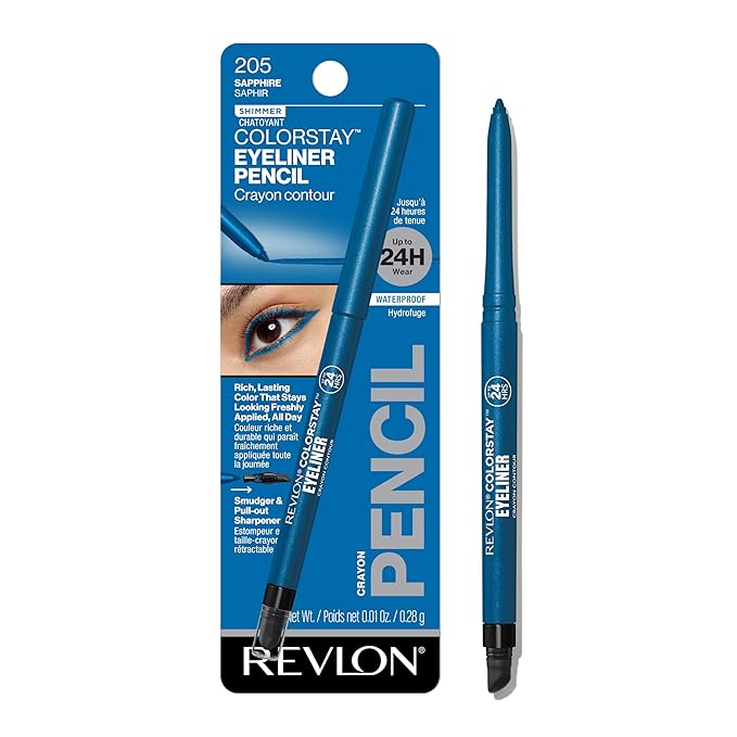 REVLON ColorStay Pencil Waterproof Eyeliner, 205 Sapphire, 0.01 oz