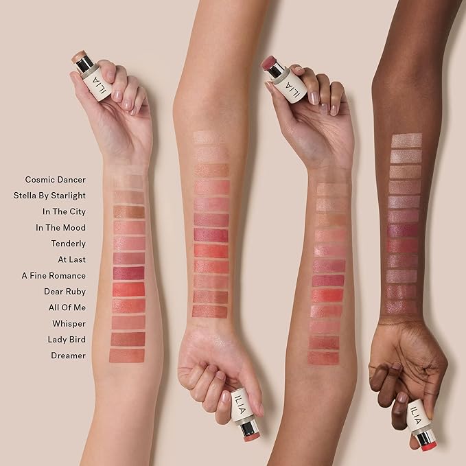 ILIA - Multi-Stick Cheek + Lip Color | Buildable + Blendable | Multi-Use Cream Highlighter | Nourishing Skincare Ingredients | Clean, Cruelty-Free (Stella By Starlight | Rose gold pearl)