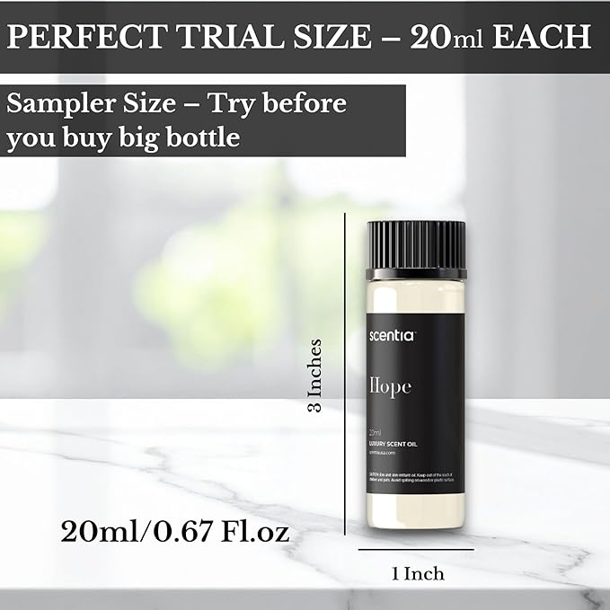 Scentia Diffuser Oil Gift Set – 3 Luxury Fragrance Oils, 20ml Each – Hope, Dream Away & Secret Voyage – Designer-Inspired Scented Oils for Cold Air & Waterless Diffusers, Cruelty-Free