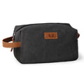 Travel Essentials Canvas Toiletry Makeup Bag Dopp Kit Dark Grey(Initial G)