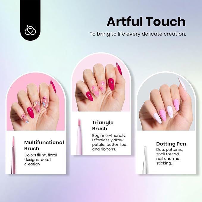 Beetles Nail Art Brushes Set for Gel Polish 8 Pcs - Nail Art Design Pen
