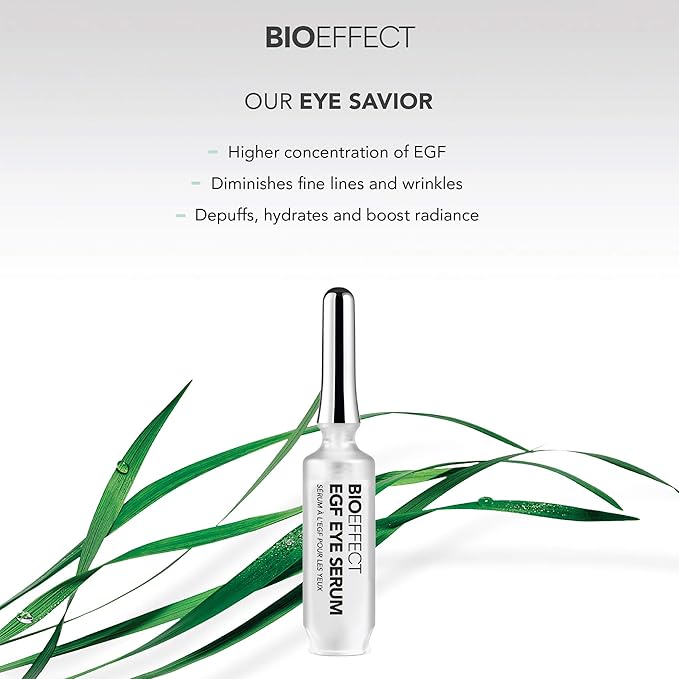 BIOEFFECT EGF Eye Serum with De-Puffer Rollerball | Refill Set, 0.20 Fl Oz