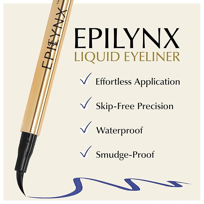EPILYNX Liquid Eyeliner, Waterproof Hypoallergenic Vegan, Blue, 2mL