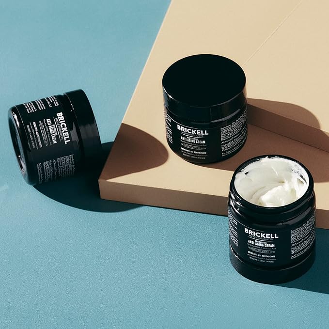 Brickell Men's Revitalizing Anti-Aging Cream For Men, Anti Wrinkle Night Face Cream To Reduce Fine Lines and Wrinkles, With Vitamin E, Jojoba Oil, and Hyaluronic Acid, 2 Ounce, Scented