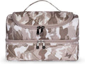Lug Stowaway Cosmetic Case for Women – Double-Decker Travel Makeup Bag with Wipeable Lining, Camo Taupe